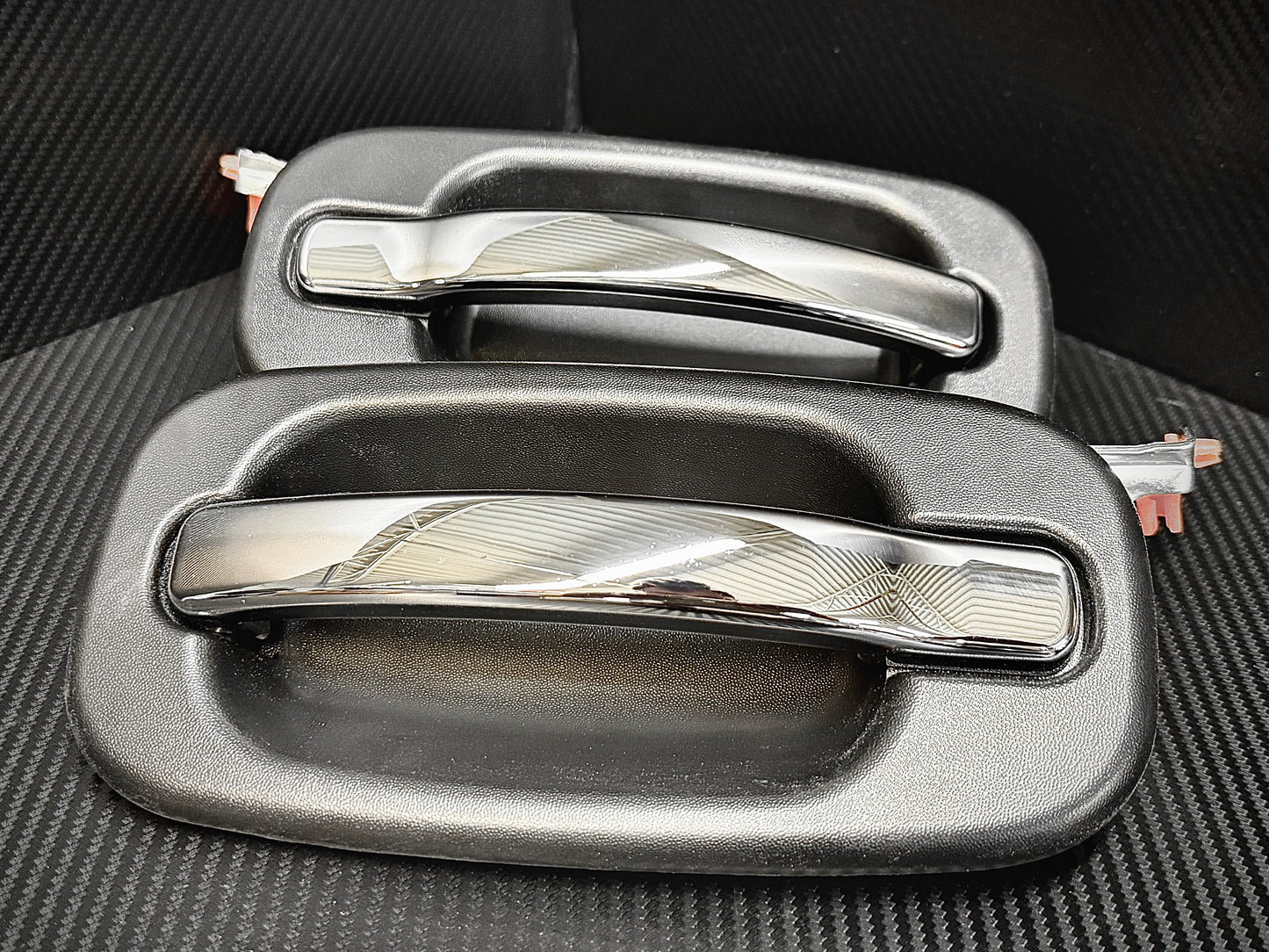GMT800 Complete Door Handle Assembly – Chrome Billet Handle / Black Door Cup – Direct Replacement Upgrade