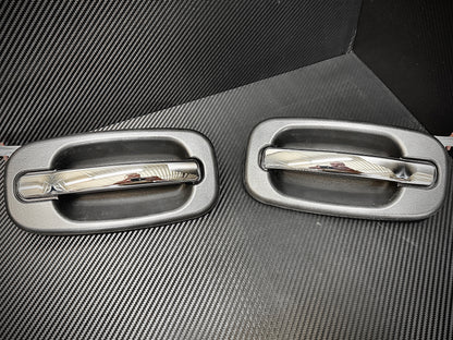 GMT800 Complete Door Handle Assembly – Chrome Billet Handle / Black Door Cup – Direct Replacement Upgrade