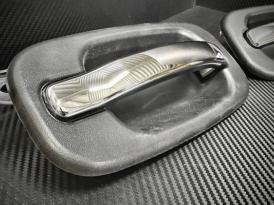 GMT800 Complete Door Handle Assembly – Chrome Billet Handle / Black Door Cup – Direct Replacement Upgrade